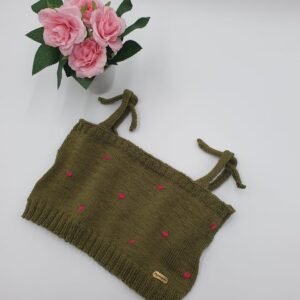 Top Tejido a Mano con Detalles Trendy de Hojas