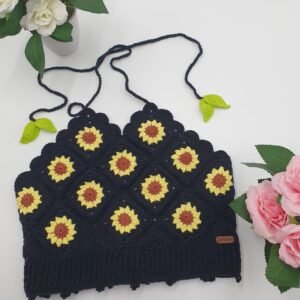 Top de Crochet Girasoles Hecho a Mano