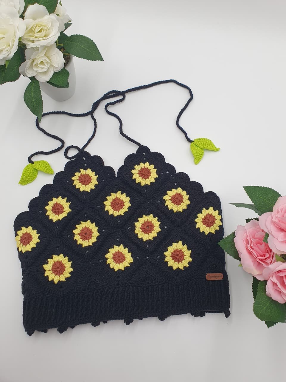 Top de Crochet Girasoles Hecho a Mano
