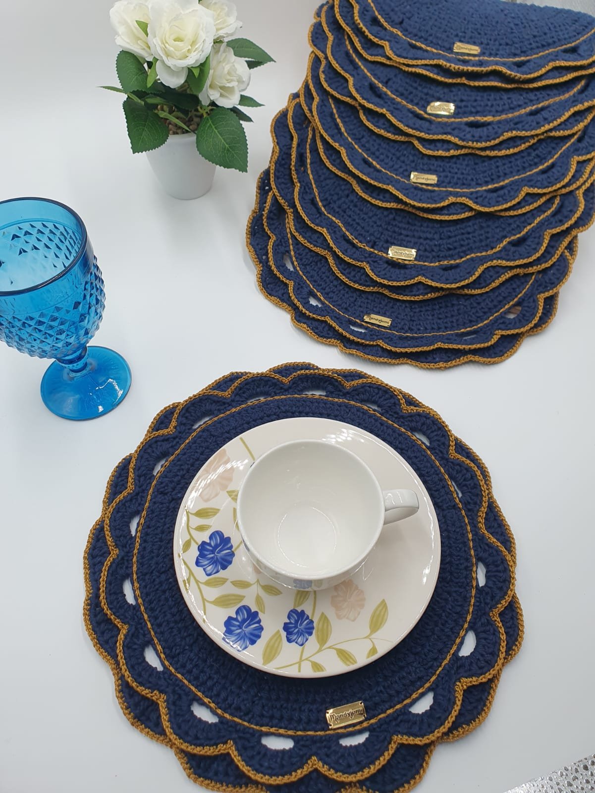 Set de 6 Individuales de Mesa de Ganchillo (Crochet) - 33cm - Imagen 4