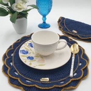 Set de 6 Individuales de Mesa de Ganchillo (Crochet) - 33cm